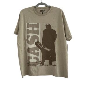 Johnny Cash Walk the Line Beige Graphic Band Tee - Unisex Small/Medium